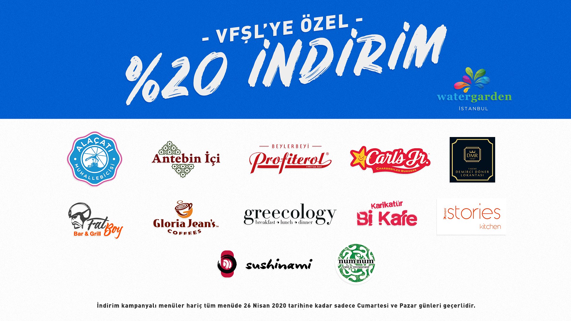 VFŞL Maç Günleri Bileti Olanlara %20 İndirim