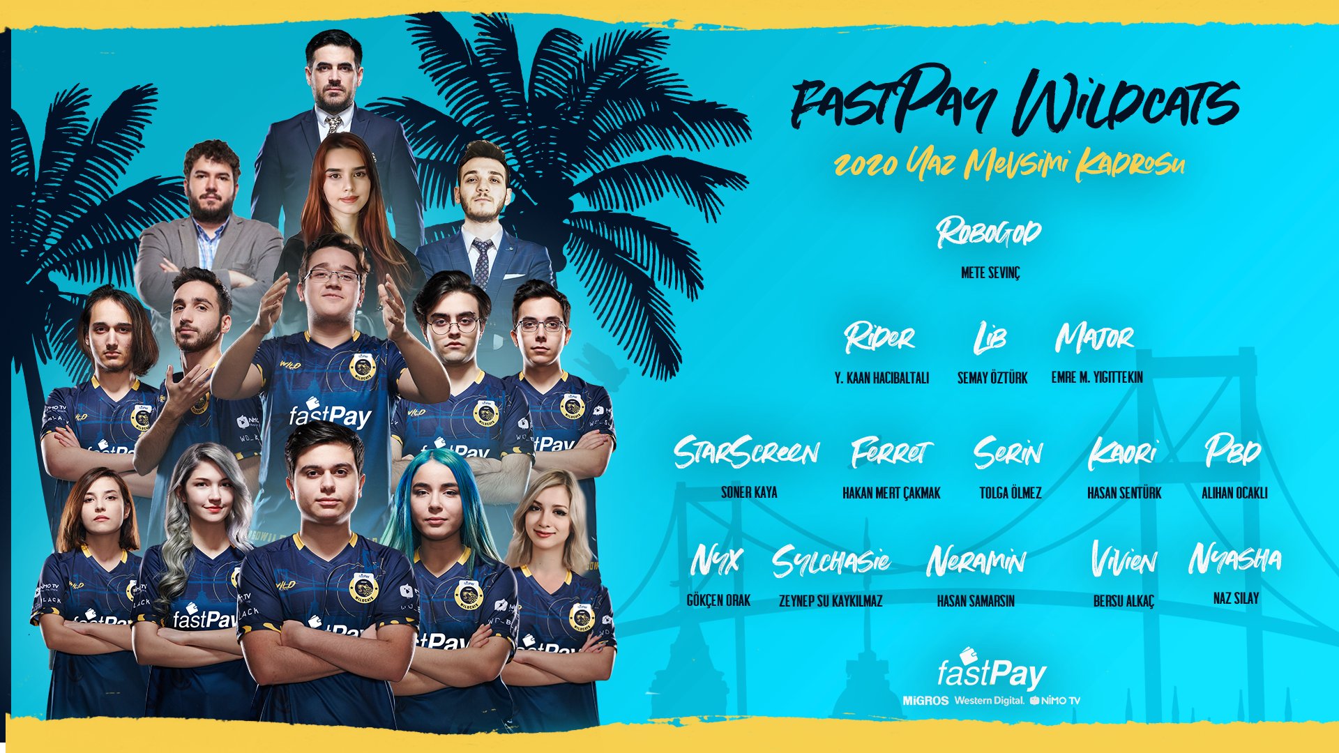 FastPay Wildcats 2020 Yaz Mevsimi Kadrosu