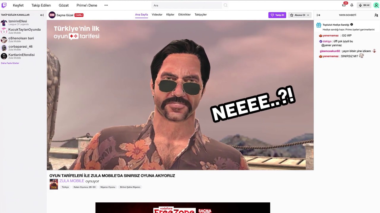 Vodafone Freezone'dan sınırsız Twitch ve Zula Mobile olan oyun tarifesi