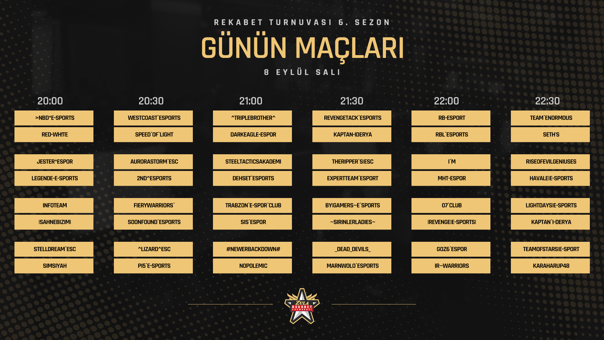 Zula Rekabet Turnuvası 6. sezonunda D grubu maçları devam ediyor!