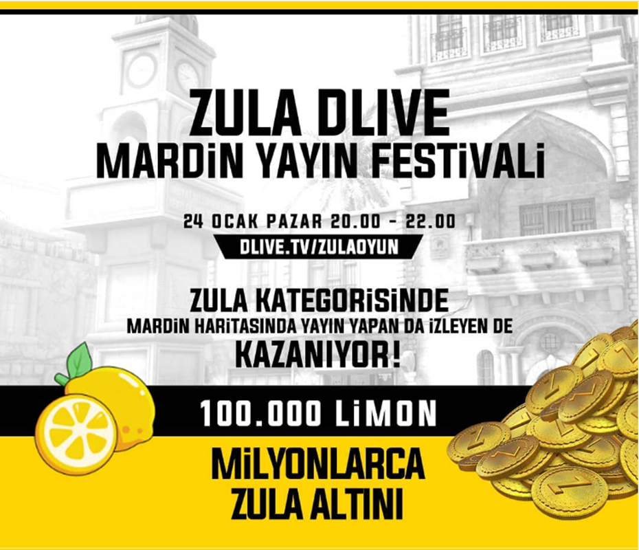 Dlive'da Zula Mardin Yayın Festivali