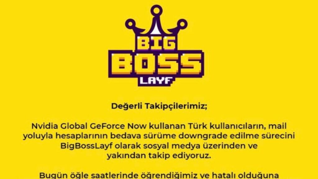 BigBossLayf GeForce Now hakkında açıklama yaptı!