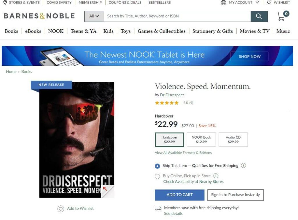 Dr.Disrespect tarafından yazılan kitap satışa sunuldu