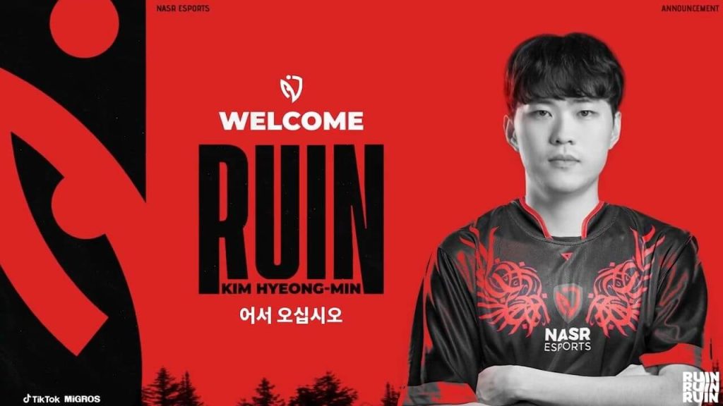 NASR ESPORTS League Of Legends takımının yeni üyesi Ruin oldu