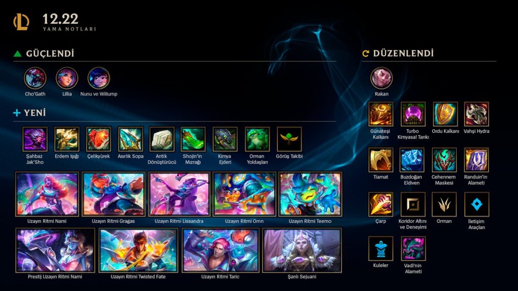 League of Legends 12.22 Yama Notları sizlerle!