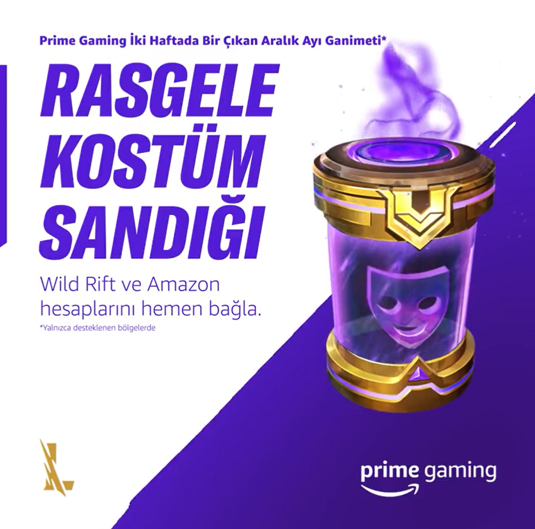 Prime Gaming'in yeni Wild Rift ganimeti: Rasgele Şampiyon Kostümü Sandığı!