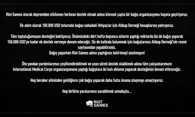 Riot Games’ten Türkiye’ye destek