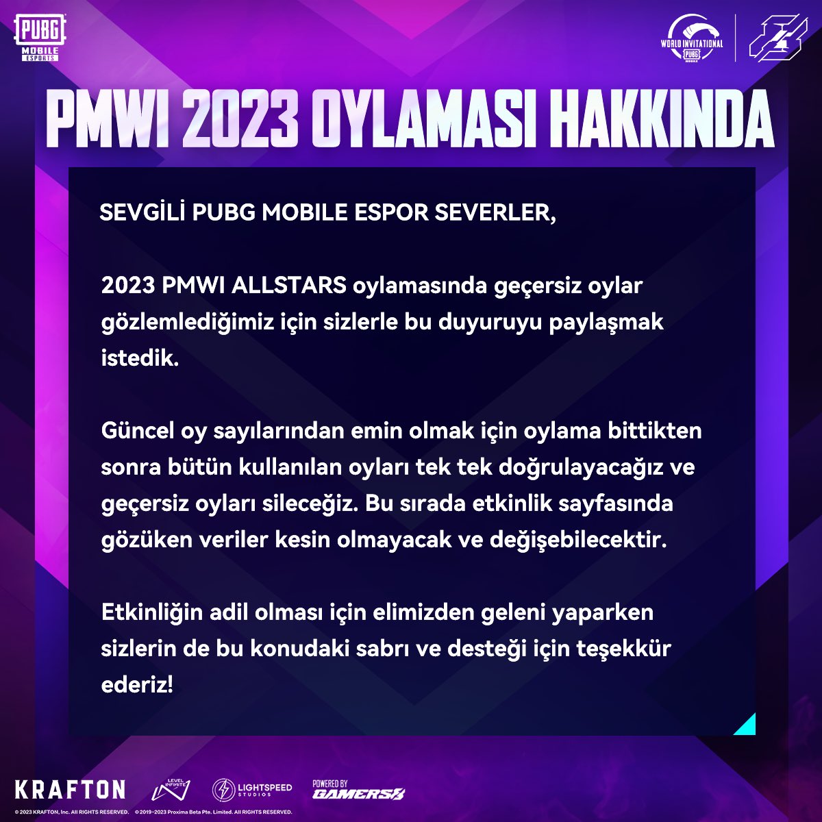 PUBG Mobile 2023 PMWI Allstars