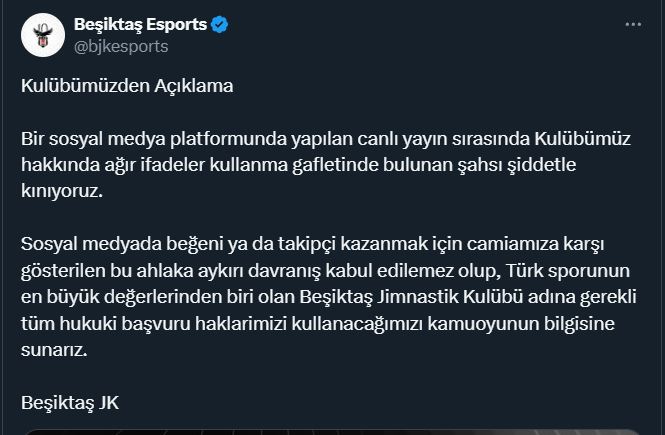 Beşiktaş Esports ile Bushido Wildcats arasında küfür gerginliği: Jahrein açıklama yaptı