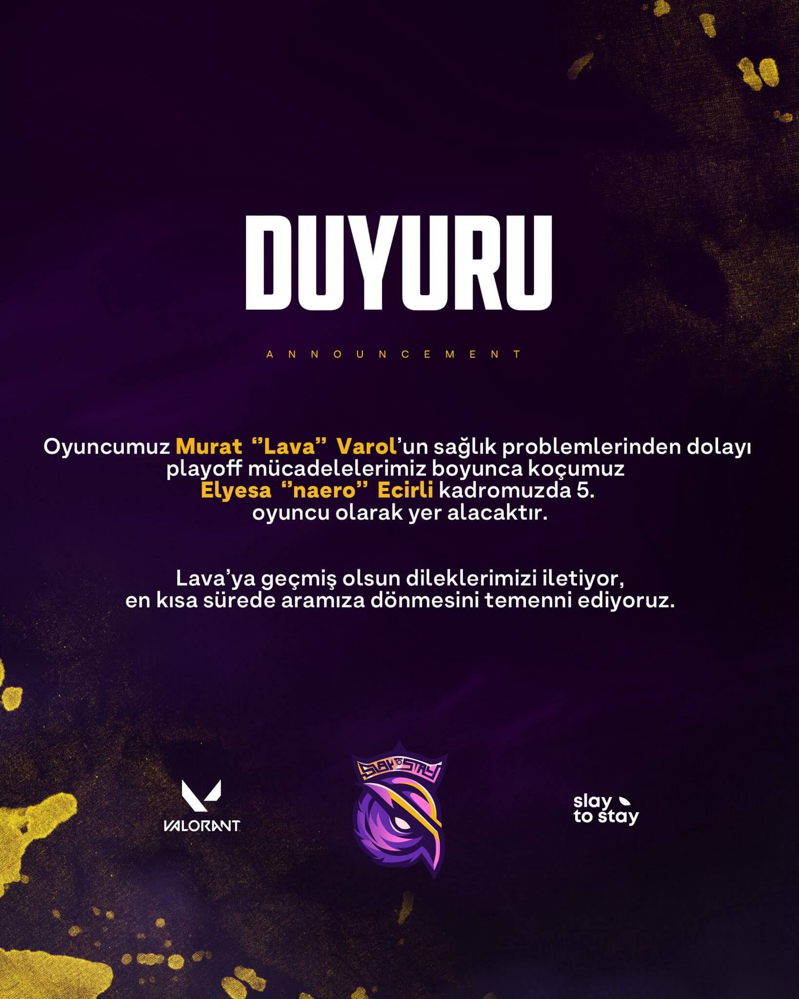 S2G Esports VALORANT takımında sağlık değişimi