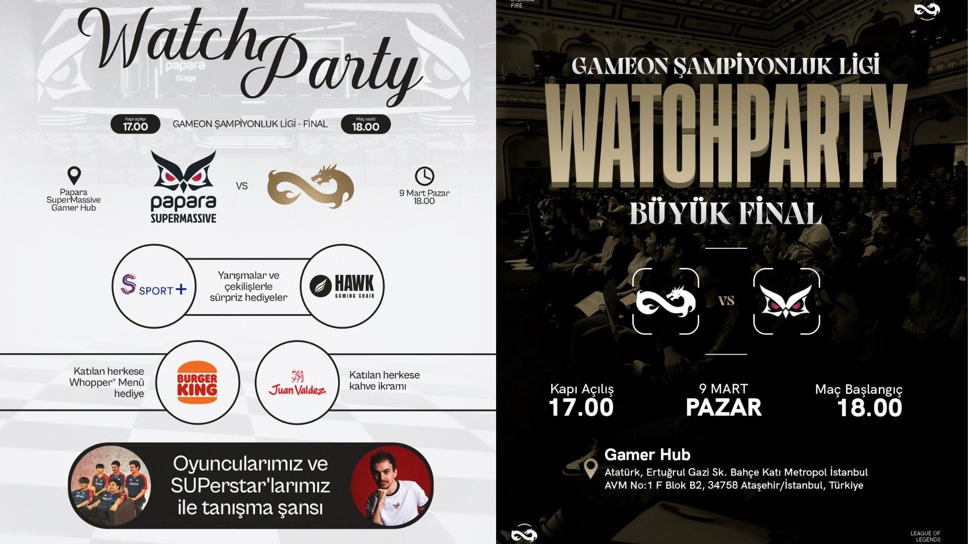 GAMEON Şampiyonluk Ligi Büyük Finali İçin Watch Party Düzenleniyor!