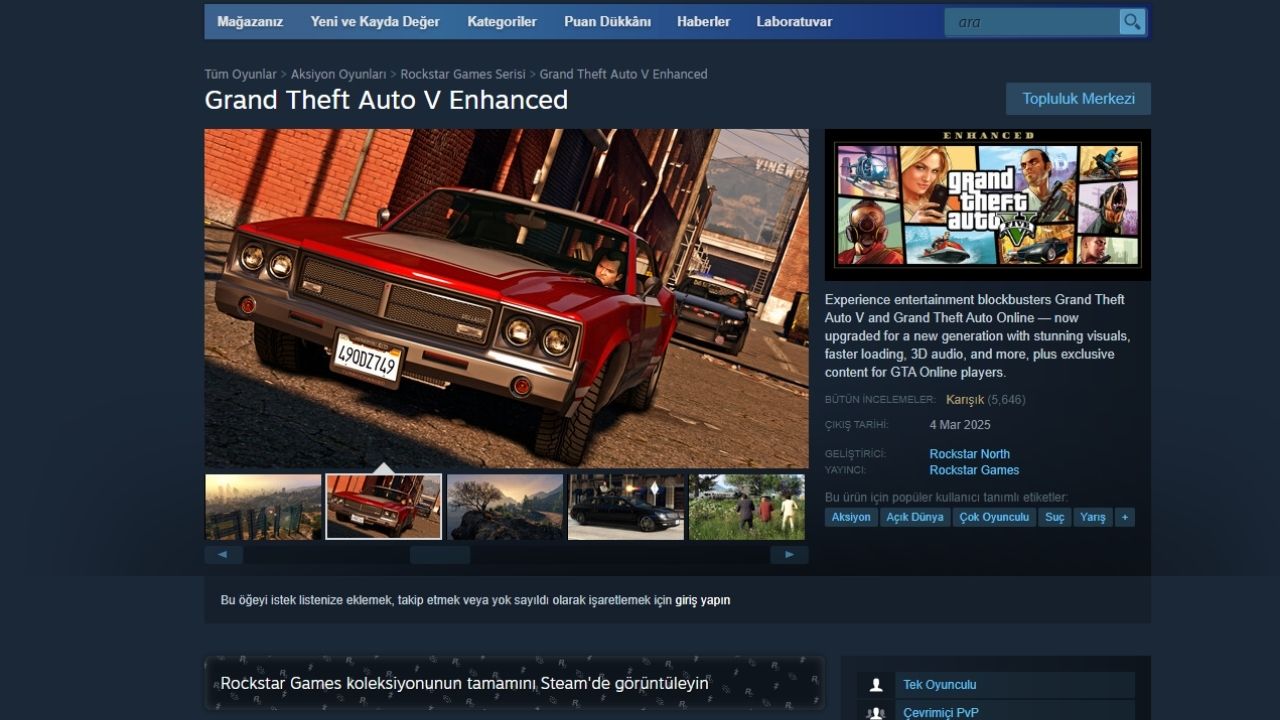 GTA 5 Enhanced Sistem Gereksinimleri açıklandı! GTA 5 Enhanced kaç gb?