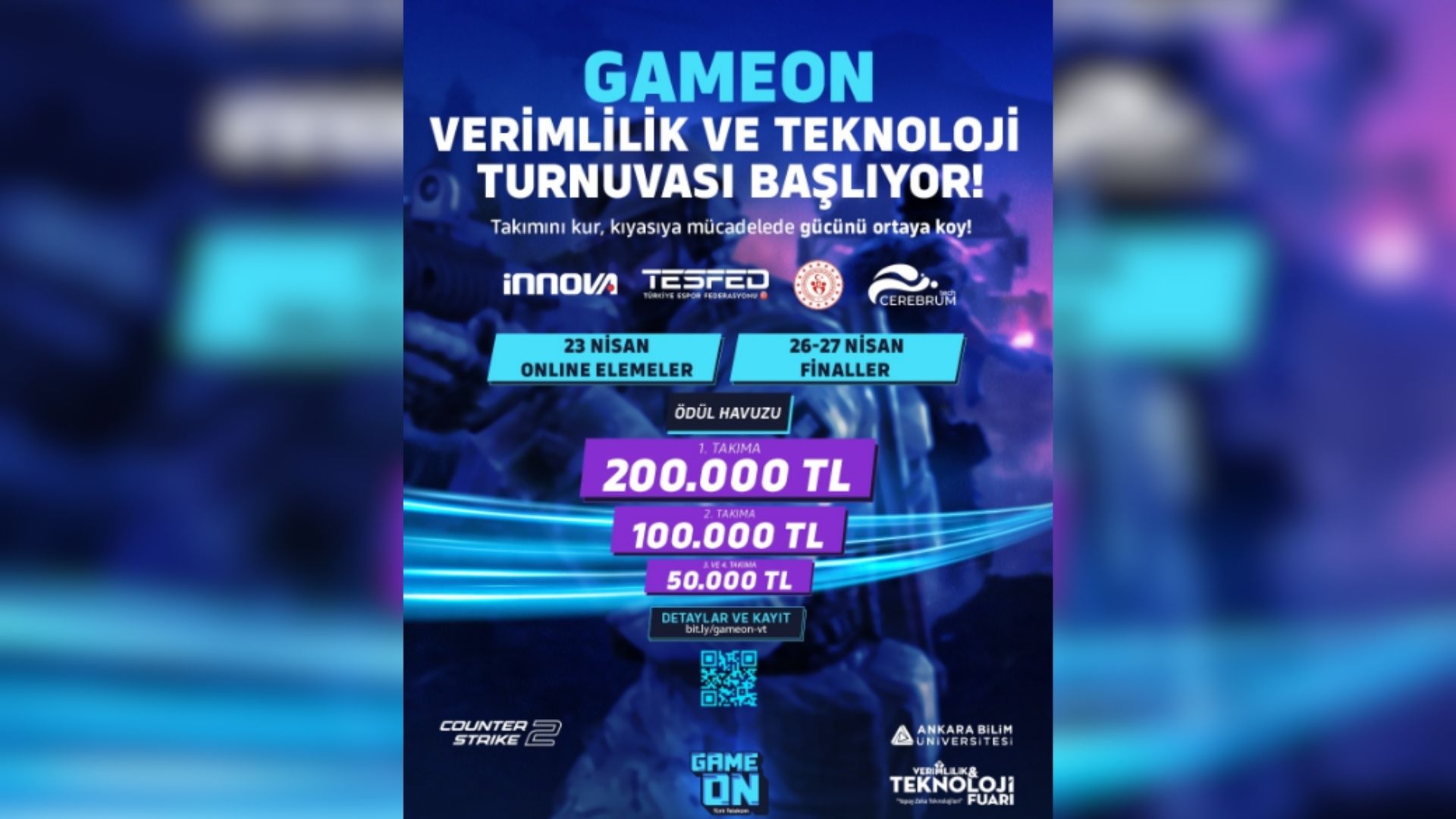 GAMEON Verimlilik ve Teknoloji Turnuvası Başlıyor: Espor Tutkunları Ankara’da Buluşuyor
