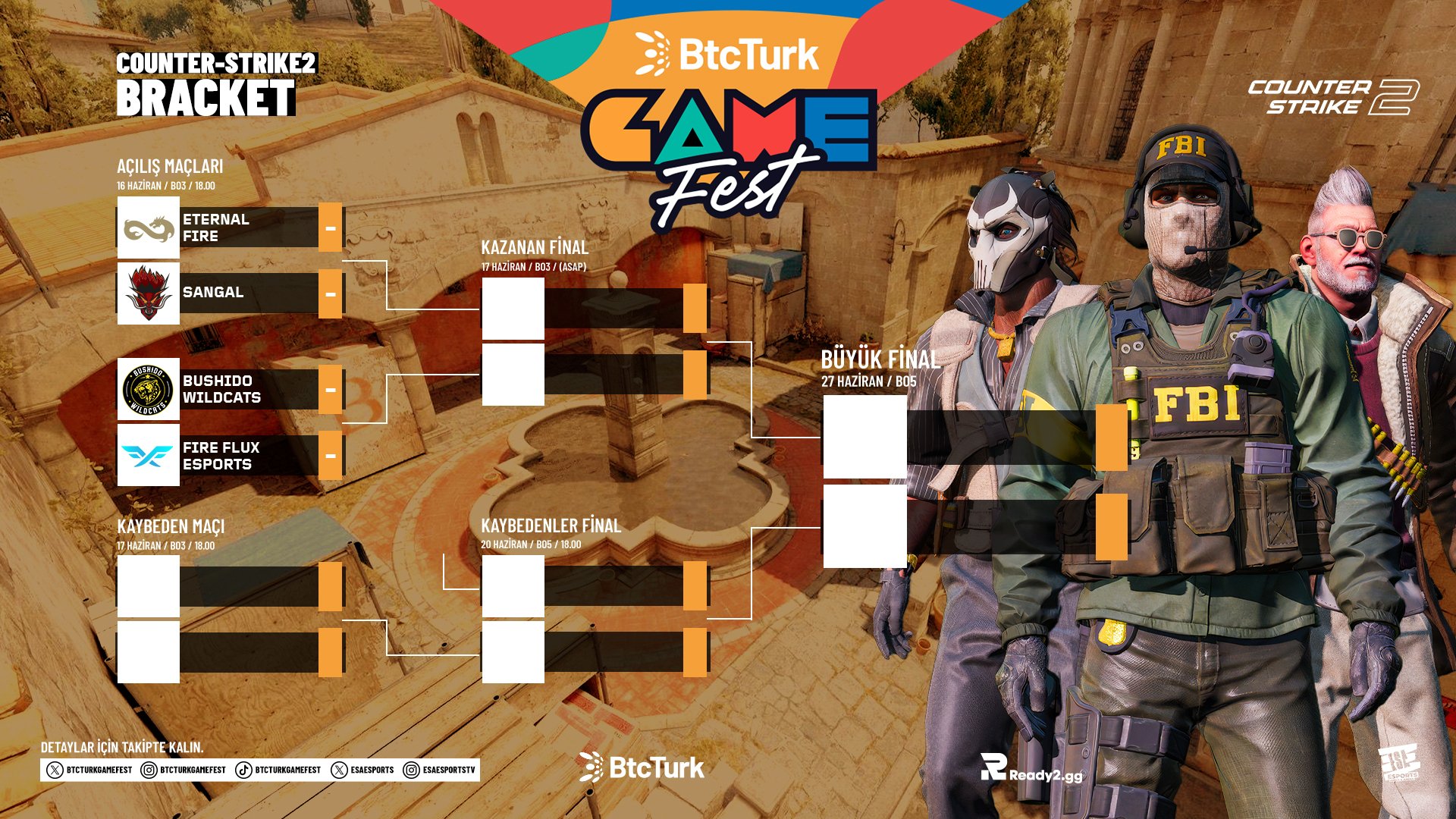 BtcTurk GameFest CS2 turnuvasında ana etkinlik başlıyor